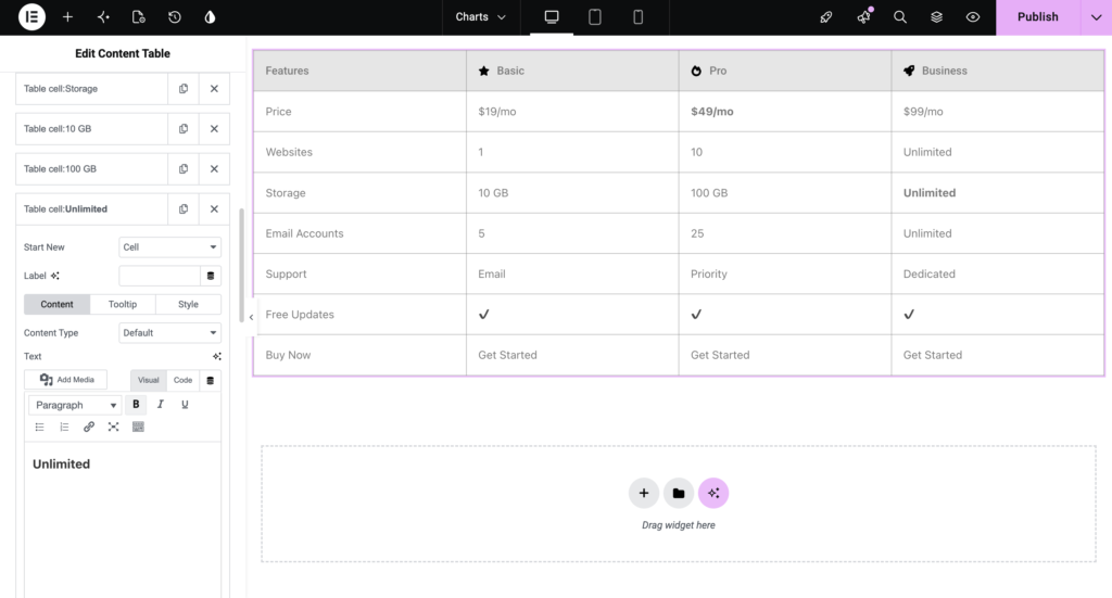 customize table cell content